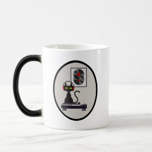 Mug Magic Mid Century noir Chat avec casque