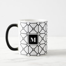 Monogramme géométrique noir et blanc