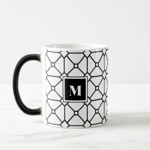Mug Magic Monogramme géométrique noir et blanc