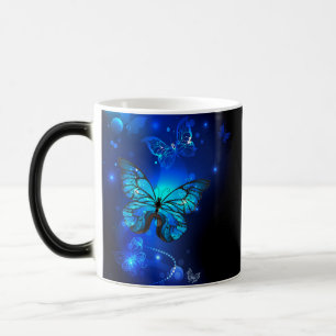 Mug Magic Morpho Butterfly in the Dark Background