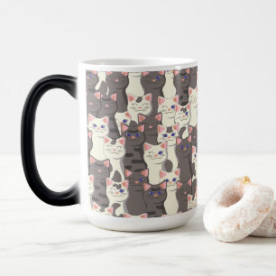 Mug Magic Motif de chats blancs et gris