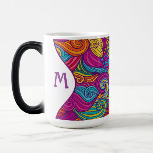 Mug Magic Motif de vague tourbillonnant de rétro ton coloré