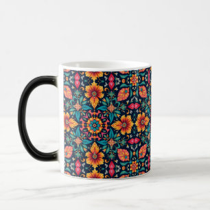 Mug Magic Motif floral bohème coloré Élégante symétrie