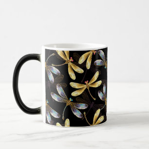 Mug Magic Motif sans couture avec libellules d'or