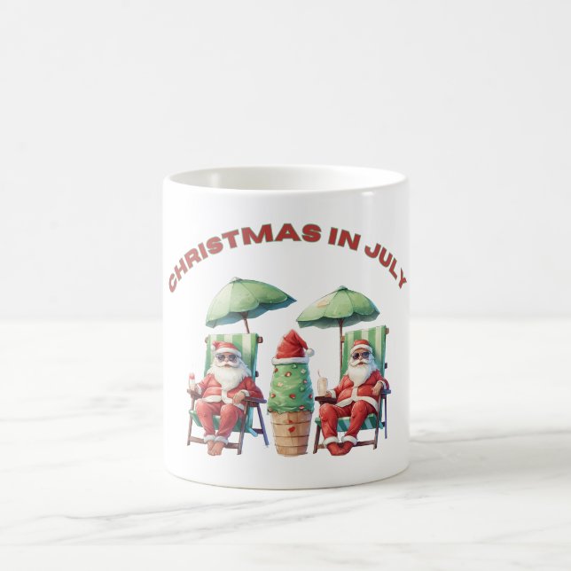 Mug Magic Noël En Juillet Funny Beach Père Noël Vacances (Centre)