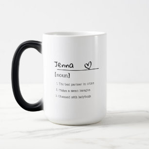 Mug Magic Nom de définition personnalisé moderne Cadeau de f