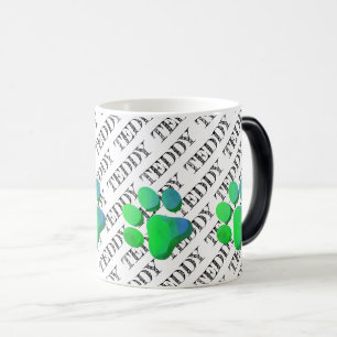 Mug Magic NOM DE L'ANIMAL Motif Colorful Empreintes de patte