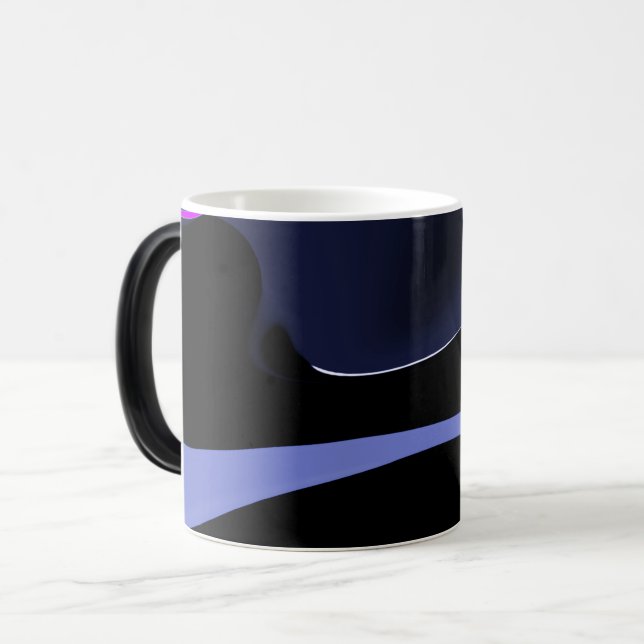 Mug Magic Nuit de la Comète : Bleu Abstrait, Violet & Noir (Devant gauche)