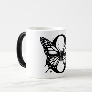 Mug Magic O Alphabet black butterfly