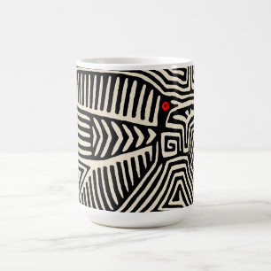 Mug Magic Panama Kuna Indian Mola Pajaro - noir blanc