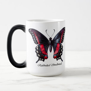 Mug Magic Papillon élégant à corps rouge Swallowtail Wrap