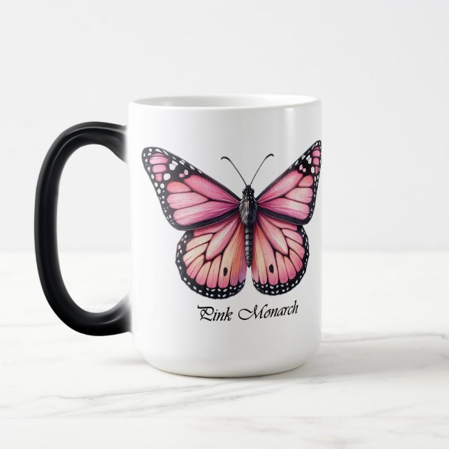 Mug Magic Papillon Monarch Rose Élégant Wrap (Gauche)
