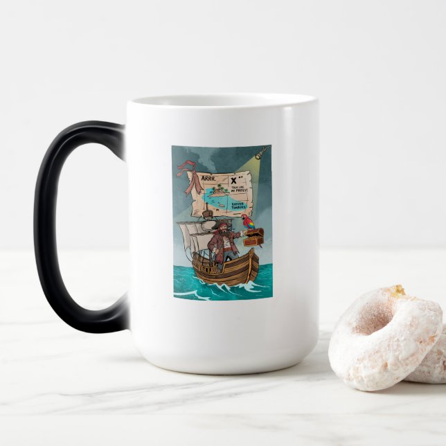 Mug Magic Parlez comme une fête de pirates (Avec donut)
