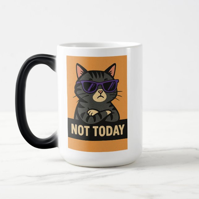 Mug Magic Pas aujourd'hui Chat - Attitude dans le style (Gauche)