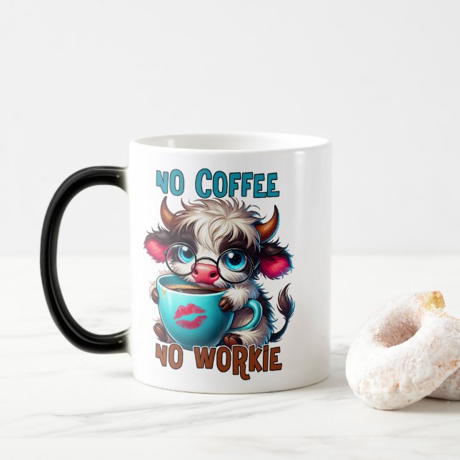 Mug Magic Pas de café, pas de travail  (Avec donut)