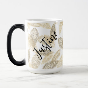 Mug Magic Plumes dorées chic sur personnalisé