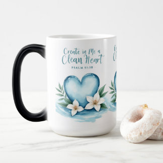 Mug Magic "Psaume 51 Aquarelle Coeur Mariage Bouge Cadeau