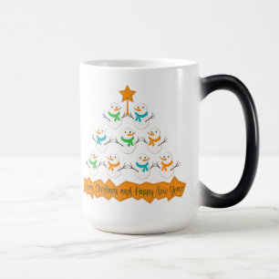 Mug Magic Pyramide des sapins de Noël faite de bonhommes de