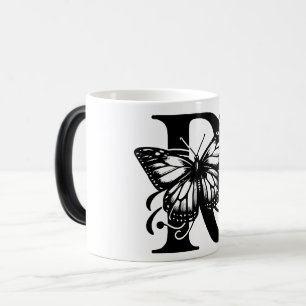 Mug Magic R Alphabet black butterfly