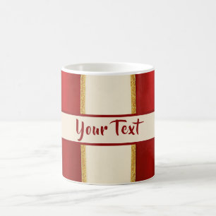Mug Magic Rayure dorée rouge - Noël moderne