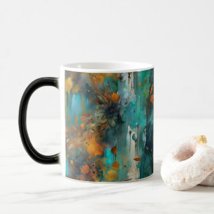 Mug Magic Récolte d'automne Turquoise rouille or Abstrait