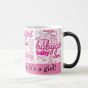 Mug Magic Révélation de genre PINK Baby Girl Texte personn