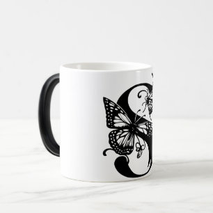 Mug Magic S Alphabet black butterfly