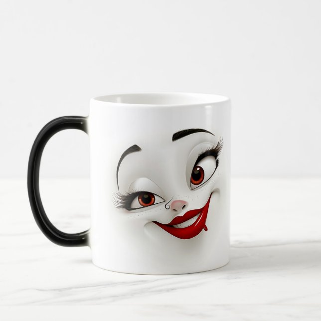Mug Magic Sarcastic Women Face with Red Lips (Gauche)