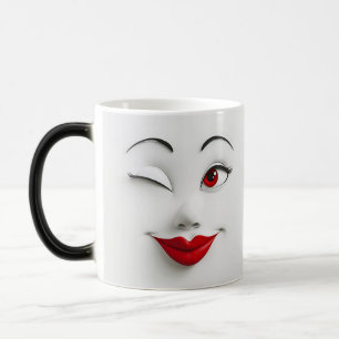 Mug Magic Sarcastic Women Face with Red Lips