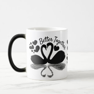 Mug Magic Silhouette de deux cygnes dans l'eau