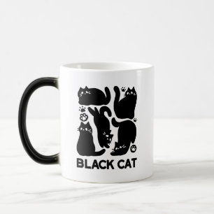 Mug Magic Silhouettes de chat noir - Design Feline mignon