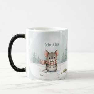 Mug Magic Souris aquarelle mignonne personnalisée pour l'hiv