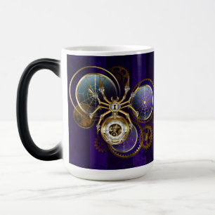 Mug Magic Spider Steampunk sur Arrière - plan pourpre