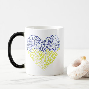 Mug Magic Spiral tourbillons mehandi coeur drapeau ukrainien