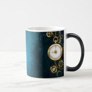 Mug Magic Steampunk turquoise Background with Gears