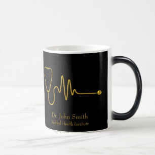 Mug Magic Stéthoscope ECG en or de luxe, onde EKG, ligne méd