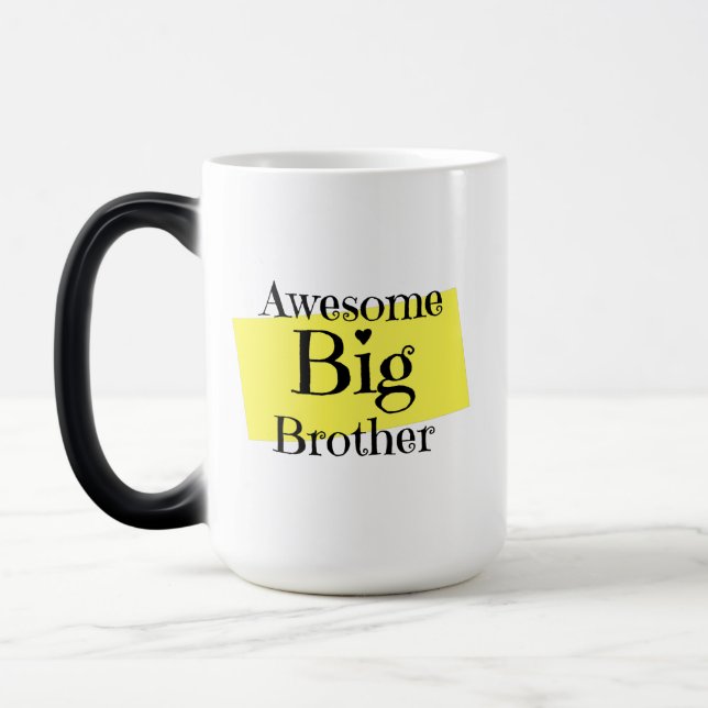 Mug Magic Super Big Brother. couleur jaune noir (Gauche)