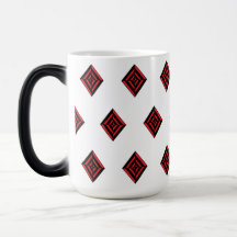 Tot moderne à motif diamant géométrique rouge et n