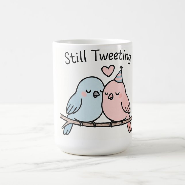 Mug Magic Toujours Tweeter Morphing Mug, Couple Birds Design (Centre)