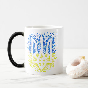 Mug Magic Trident de l'emblème ukrainien tryzub dispersant l
