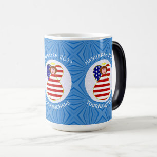 Mug Magic USA Angel Red Hair Hanoukka Drapeau personnalisé