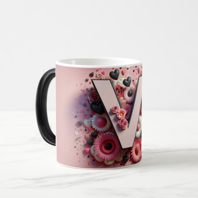 Mug Magic V Valentine Alphabet 3D (Devant gauche)