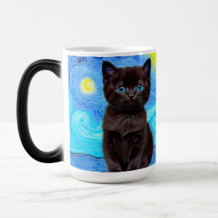 Mug Magic Van Gogh Starry Night Black Cat