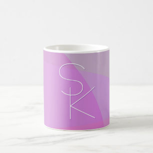 Mug Magic Vos initiales qui se chevauchent   Géométrique ros