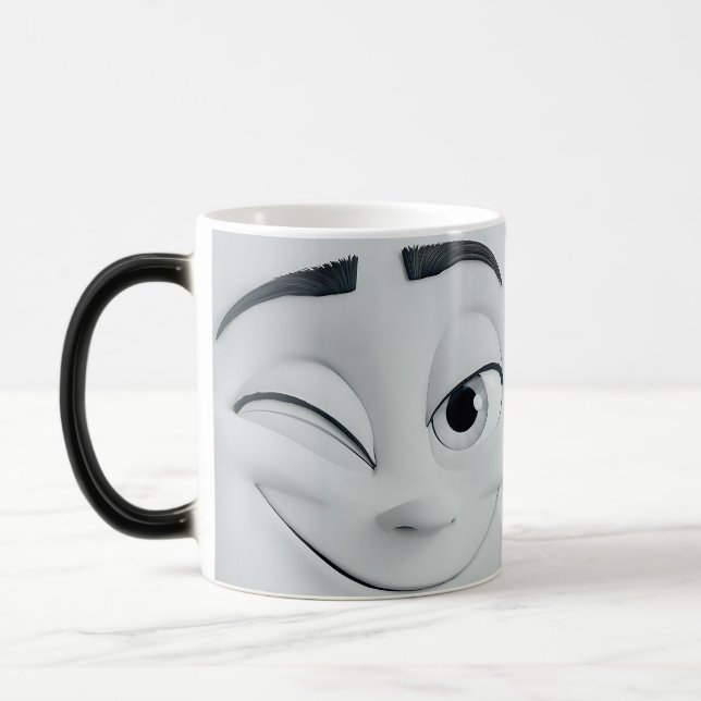 Mug Magic Winking Cartoon Face 3D (Gauche)