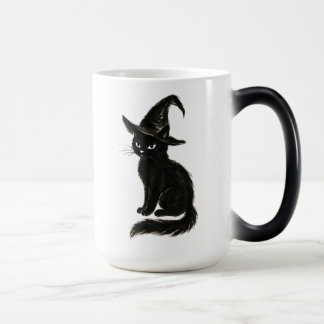 Mug Magic Witch’s Cat – Black Ink Halloween Illustration on 