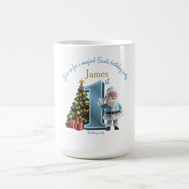 Mug Magical Santa Birthday Invitation – 1st Birthday (Centre)