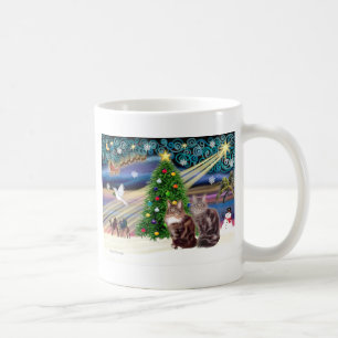Mug Magie de Noël - Deux chats Maine Coon