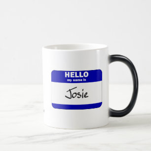 Mug Magique Bonjour mon nom est Josie (bleu)