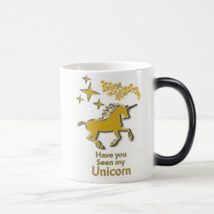 Mug Magique Cheval poney de licorne d'or avec étoiles d'or